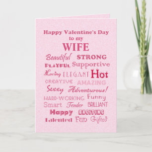 Cartes Pour Fêtes Annuelles Mots de heureuse Sainte-Valentin d'épouse d'éloge
