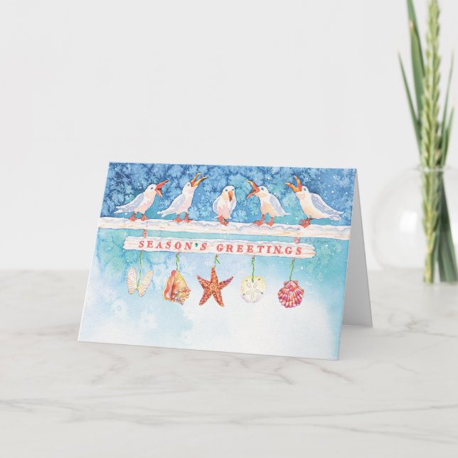 Cartes Pour Fêtes Annuelles Mouettes saisonnières (Devant)