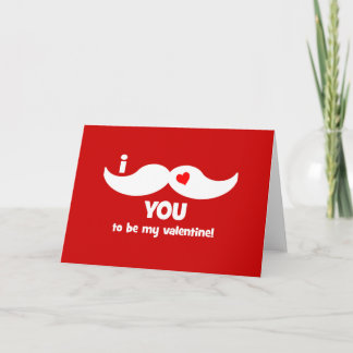 Cartes Pour Fêtes Annuelles Moustache I vous à être mon valentine !
