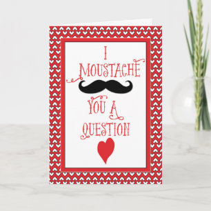 Cartes Pour Fêtes Annuelles Moustache Saint-Valentin, Coeurs rouges