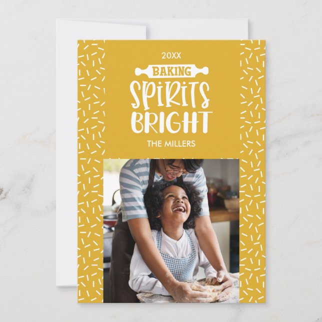 Cartes Pour Fêtes Annuelles Moutarde | Vacances Baking Spiritueux Photo (Devant)