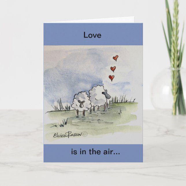 Cartes Pour Fêtes Annuelles Mouton amoureux (Devant)