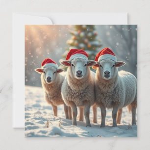Cartes Pour Fêtes Annuelles Moutons de Noël