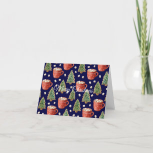 Cartes Pour Fêtes Annuelles Mugs De Coca Chaud Et Cookies D'Arbre De Noël
