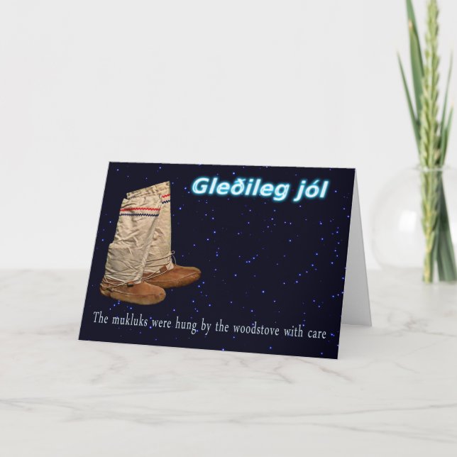 Cartes Pour Fêtes Annuelles Mukluks de Noël (Devant)