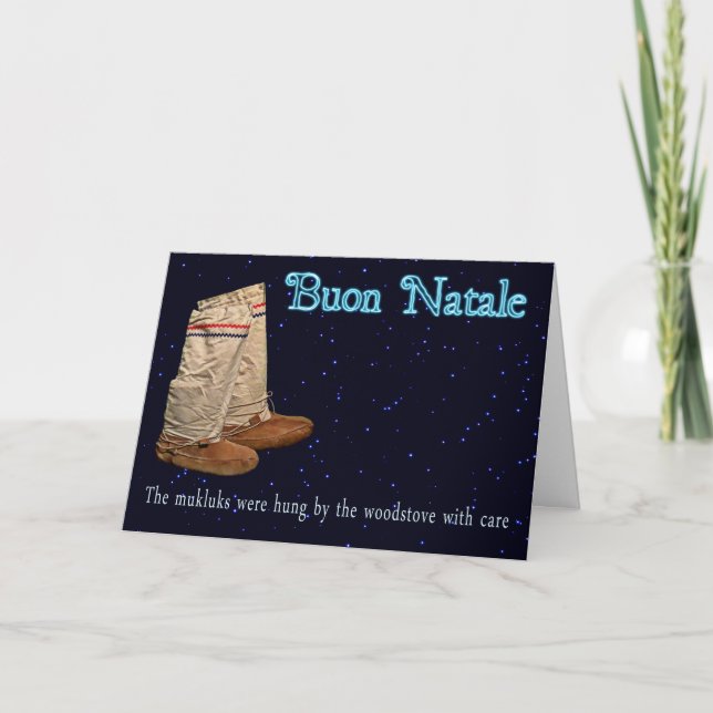 Cartes Pour Fêtes Annuelles Mukluks de Noël (Devant)