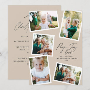 Cartes Pour Fêtes Annuelles Multi photo moderne élégant script naturel