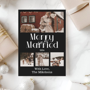 Cartes Pour Fêtes Annuelles Multiphoto minimaliste Joyer et marié