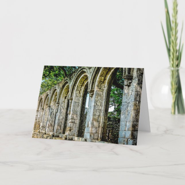 Cartes Pour Fêtes Annuelles Mur du 12ème siècle d'abbaye (Devant)