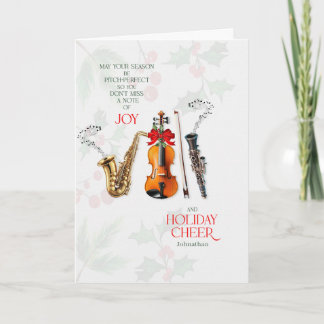 Cartes Pour Fêtes Annuelles Music Themed Don't Miss a Note of Joy with Name