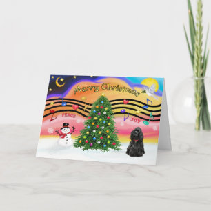 Cartes Pour Fêtes Annuelles Musique de Noël 2 - Cocker Spaniel (noir)