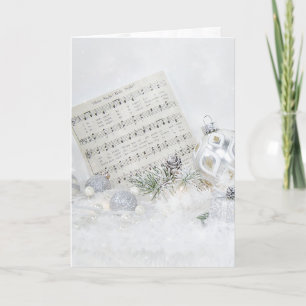 Cartes Pour Fêtes Annuelles Musique Nocturne Silencieuse Avec Ornements