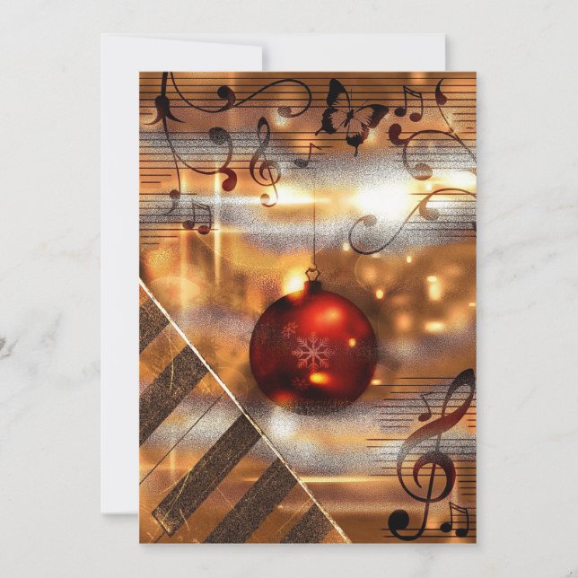 Cartes Pour Fêtes Annuelles Musique piano vacances de professeur de voeux Cart (Devant)