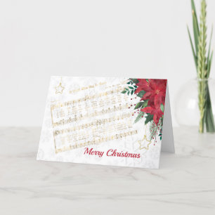Cartes Pour Fêtes Annuelles Musique Rouge Poinsettia Star Hymn Noël