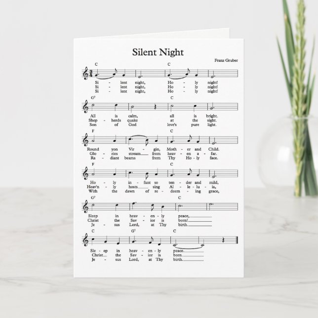 Cartes Pour Fêtes Annuelles Musique Silencieuse Night Sheet (Devant)