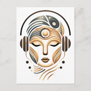 Cartes Pour Fêtes Annuelles Musique Zen Minimaliste Déesse Géométrique Abstrai