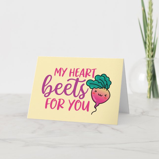 Cartes Pour Fêtes Annuelles My Heart Beets For You Pun Funny Valentine's Day (Devant)