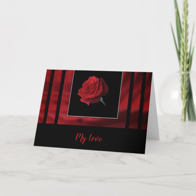 Cartes Pour Fêtes Annuelles My Love Traditionnelle Rose Rouge Valentine (Devant)