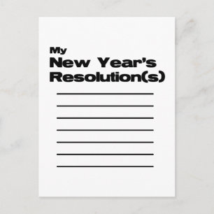 Cartes Pour Fêtes Annuelles My New Year's Resolution(s) List