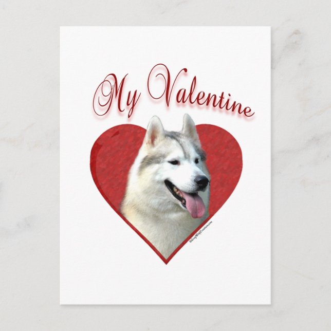 Cartes Pour Fêtes Annuelles My Siberian Husky Valentine : Love Huskies (Devant)