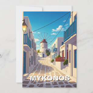 Cartes Pour Fêtes Annuelles Mykonos Path Grèce Cyclades Travel