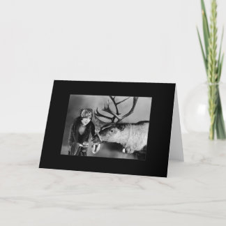 Cartes Pour Fêtes Annuelles Myrna Loy Avec Reindeer De Noël