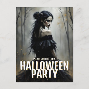 Cartes Pour Fêtes Annuelles Mystérieuse Dame dans une sombre forêt d'Halloween