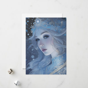 Cartes Pour Fêtes Annuelles Mystical Ice Queen - Imaginaire Winter Goddess Art