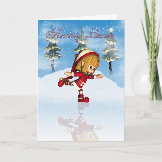 Cartes Pour Fêtes Annuelles Nadolig Llawen A Blwyddyn Newydd Dda Welsh Christm (Devant)