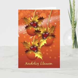 Cartes Pour Fêtes Annuelles Nadolig Llawen, Welsh For Happy Christmas, Stylish