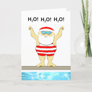 Cartes Pour Fêtes Annuelles Nage amusant Noël