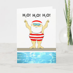 Cartes Pour Fêtes Annuelles nage amusante Noël