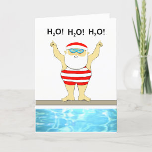 Cartes Pour Fêtes Annuelles nage amusante Noël