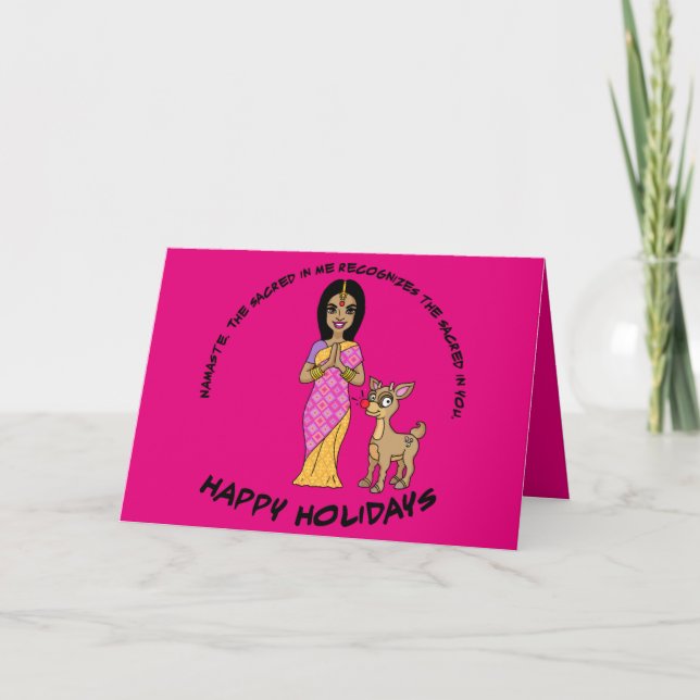 Cartes Pour Fêtes Annuelles Namaste (Devant)