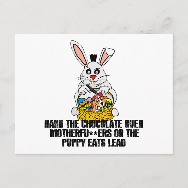 Cartes Pour Fêtes Annuelles Nasty lapin de Pâques (Devant)