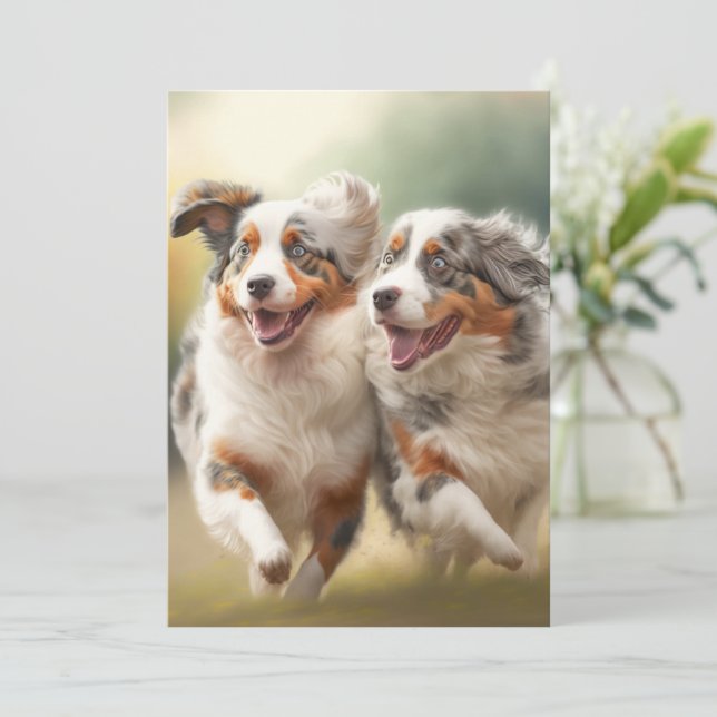 Cartes Pour Fêtes Annuelles National Australian Shepherd Day, Chien australien (Debout devant)