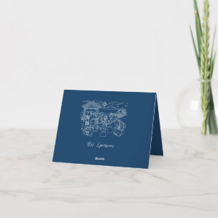 Cartes Pour Fêtes Annuelles Nativité bleue avec les 3 Rois Mages