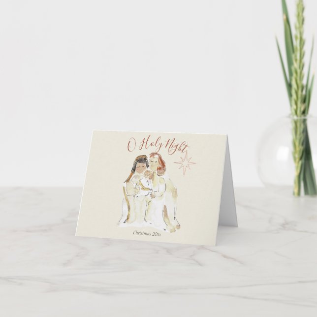 Cartes Pour Fêtes Annuelles Nativité de la Saint Nuit Vacances personnalisées (Devant)