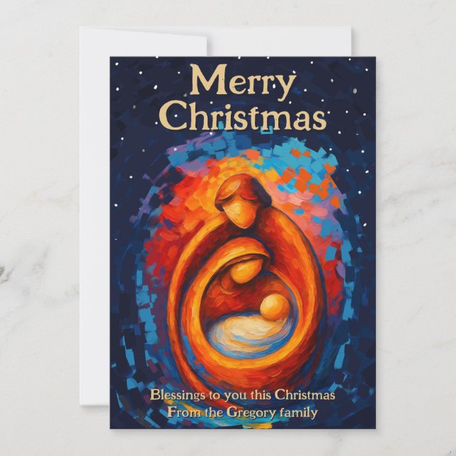 Cartes Pour Fêtes Annuelles Nativité de Noël moderne rétro personnalisée (Devant)