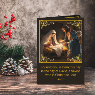 Cartes Pour Fêtes Annuelles Nativité de Noël Sainte Famille Religieuse