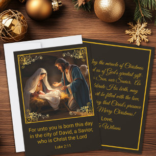 Cartes Pour Fêtes Annuelles Nativité de Noël Sainte Famille Religieuse