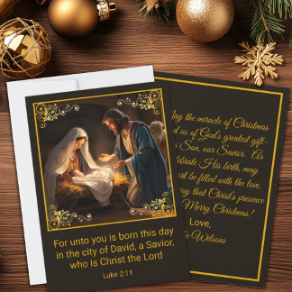 Cartes Pour Fêtes Annuelles Nativité de Noël Sainte Famille Religieuse