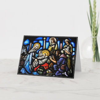 Cartes Pour Fêtes Annuelles Nativité en verre tendu