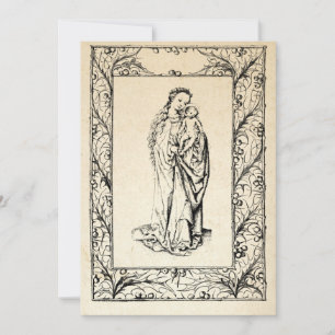 Cartes Pour Fêtes Annuelles Nativité médiévale Marie et Jésus Fête de la front