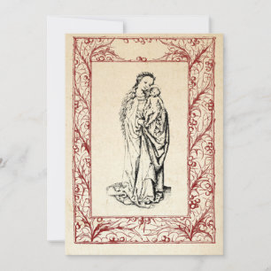Cartes Pour Fêtes Annuelles Nativité médiévale Marie et Jésus Fête de la front