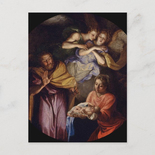 Cartes Pour Fêtes Annuelles Nativité par Noel Coypel (Devant)