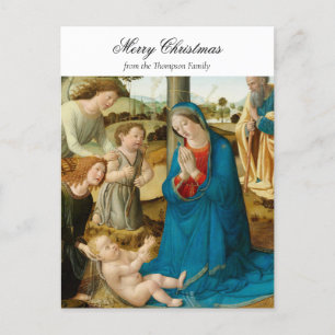 Cartes Pour Fêtes Annuelles Nativité religieuse de Noël Bénédiction chrétienne