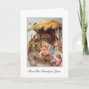 Cartes Pour Fêtes Annuelles Nativité Saint Joseph Vierge Marie Bébé Jésus Ange