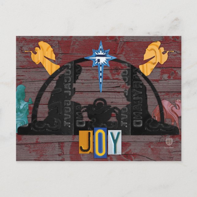 Cartes Pour Fêtes Annuelles Nativité Scène Noël Licence de vacances Plate Art (Devant)