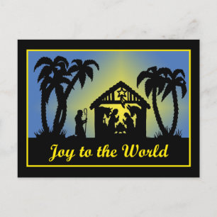 Cartes Pour Fêtes Annuelles Nativité Silhouette Joie au monde